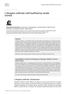 L`idrogeno solforato nell`insufficienza renale cronica