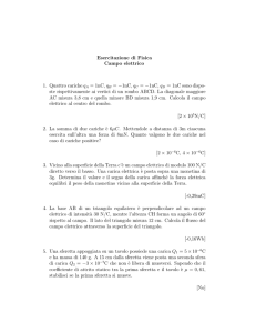 Esercitazione di Fisica Campo elettrico 1. Quattro cariche qA = 1nC