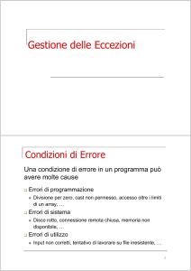 Gestione delle Eccezioni