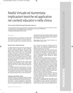 Realtà Virtuale ed Aumentata: implicazioni