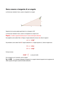 Seno coseno e tangente di un angolo