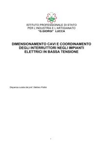 Dimensionamento cavi e coordinamento interruttori