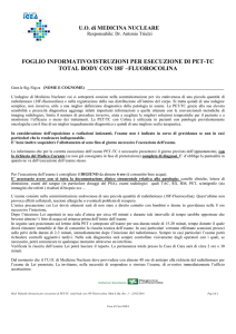 Foglio informativo/istruzioni per esecuzione di PET