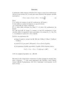L`andamento della tensione in funzione del tempo ai capi di un