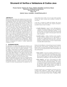 Strumenti di Verifica e Validazione di Codice Java
