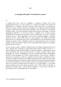 La battaglia delle Egadi e la dominazione romana