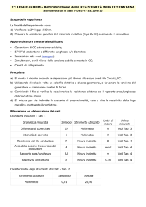 2^ LEGGE di OHM - Determinazione della RESISTIVITÀ della
