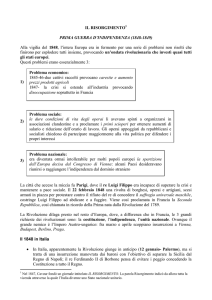 IL RISORGIMENTO PRIMA GUERRA D`INDIPENDENZA (1848