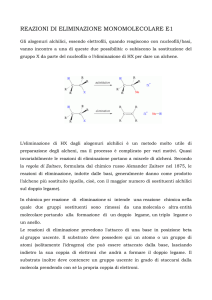 reazioni di eliminazione monomolecolare e1 - Progetto e