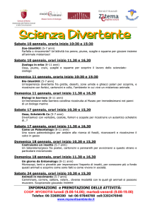 ITINERARIO SULL`ALIMENTAZIONE