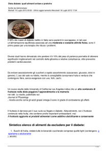 Dieta diabete: quali alimenti evitare e preferire