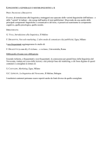 Linguistica generale e sociolinguistica - Modulo A
