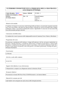 ULTERIORI CONOSCENZE SULLA FISIOLOGIA DELLA