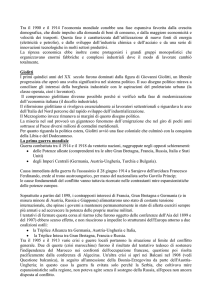 Tra il 1900 e il 1914 l`economia mondiale conobbe una fase