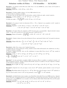 Soluzione verifica di Fisica - 1 B Scientifico