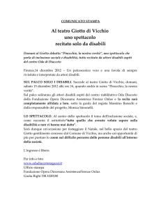 Al teatro Giotto di Vicchio uno spettacolo recitato solo da disabili