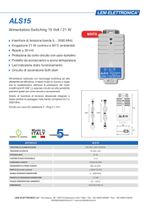 Alimentatore Switching 15 Volt / 21 W