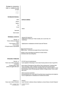 Curriculum vitae - Dipartimento di Storia dell`Arte e Spettacolo