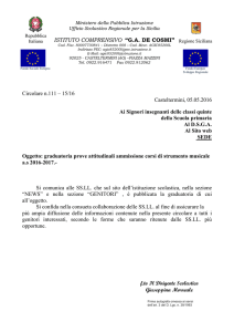 circolare n. 111 pubblicazione graduatorie strumento musicale