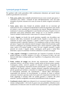 I principali gruppi di alimenti