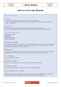 Gioco da tavolo sulle Olimpiadi I Giochi Olimpici