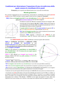 Condizioni per determinare l`equazione di una circonferenza della