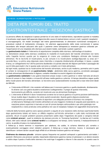 Dieta per Tumori del tratto gastrointestinale