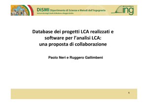 Database dei progetti LCA realizzati e software per l