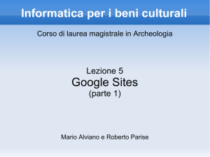 Informatica per i beni culturali Google Sites
