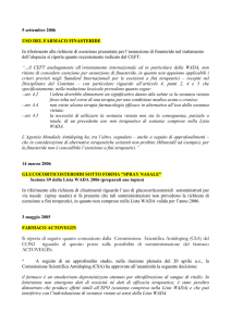 Si riporta di seguito quanto comunicato dalla