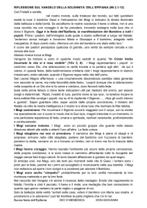 RIFLESSIONE SUL VANGELO DELLA SOLENNITA` DELL`EPIFANIA