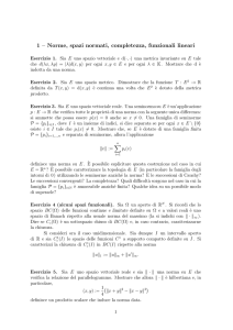 1 – Norme, spazi normati, completezza, funzionali lineari