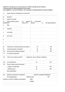 Modello di scheda per la comunicazione di effetti