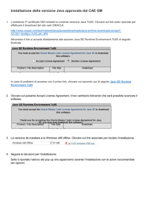 Installazione della versione Java approvata dal CAE GM - Snap