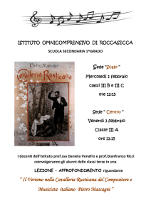 “ Il Verismo nella Cavalleria Rusticana del Compositore e Musicista