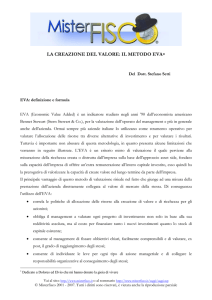 la creazione del valore: il metodo eva