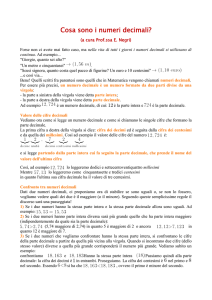 Cosa sono i numeri decimali?