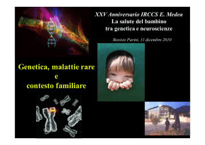 Genetica, malattie rare e contesto familiare