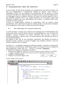 6. Acquisizione dati da tastiera