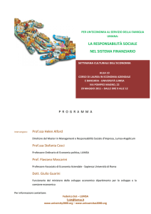 Convegno per la Settimana dell`Economia: `La responsabilità