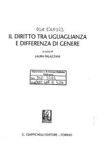 il diritto tra ucuaglianza - Dipartimento di Scienze Politiche