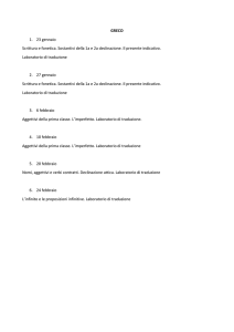 GRECO 1. 23 gennaio Scrittura e fonetica. Sostantivi della 1a e 2a