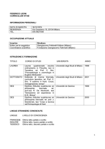 1 FEDERICO LEONI CURRICULUM VITAE INFORMAZIONI