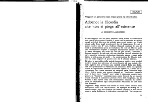 Ì Adorno: la filosofia che non si piega all`esistente