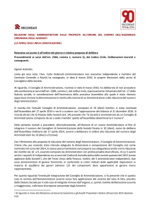 Relazione Amministratori 4 punto - Dimissioni di un amministratore