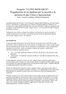 Progetto “I LOVE RESEARCH”: Progettazione di un database per la