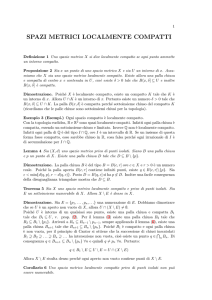 spazi metrici localmente compatti