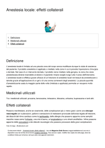 Anestesia locale: effetti collaterali