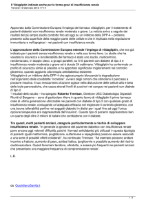 Il Vidagliptin indicato anche per le forme gravi di insufficienza renale