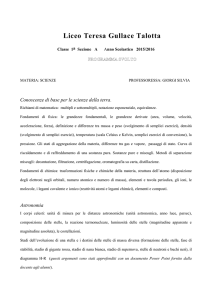 scienze 1a - Liceo Teresa Gullace